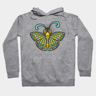 RETRO BUGS BUTTERFLY Cute Friendly Graphic Cartoon Bug - UnBlink Studio by Jackie Tahara Hoodie